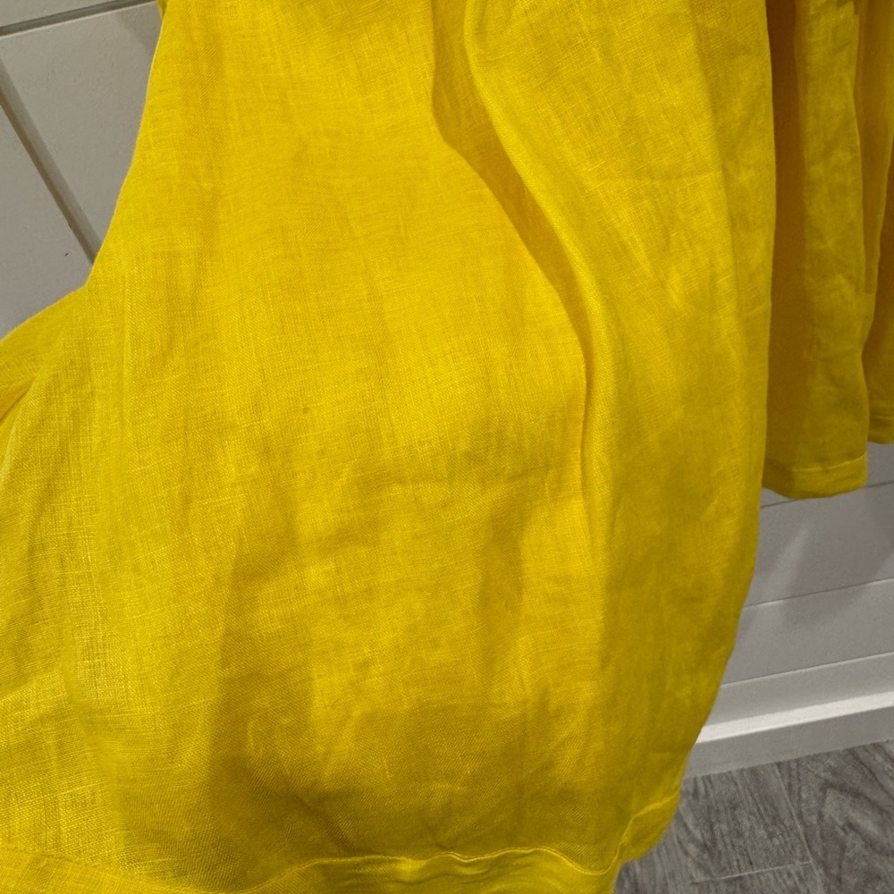 Zimmermann yellow linen Shelly plunge bow mini dress - Picture 11 of 14